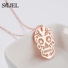 Load image into Gallery viewer, SMJEL Gothic Jewelry Skull Skeleton Necklaces Pendants for Women Punk Pirate Choker Mexican Halloween Gifts Collares
