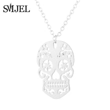 Load image into Gallery viewer, SMJEL Gothic Jewelry Skull Skeleton Necklaces Pendants for Women Punk Pirate Choker Mexican Halloween Gifts Collares
