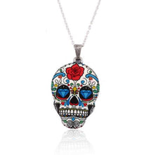 Load image into Gallery viewer, SMJEL Gothic Jewelry Skull Skeleton Necklaces Pendants for Women Punk Pirate Choker Mexican Halloween Gifts Collares
