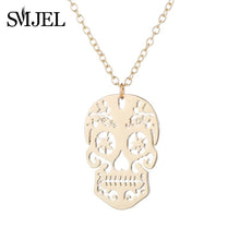 Load image into Gallery viewer, SMJEL Gothic Jewelry Skull Skeleton Necklaces Pendants for Women Punk Pirate Choker Mexican Halloween Gifts Collares
