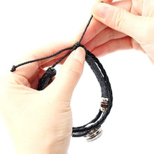 Load image into Gallery viewer, Flag Bracelet World Flags Jewelry USA America Flag Germany Mexico Canada France Britain Spain Brazil Black Leather Bracelet
