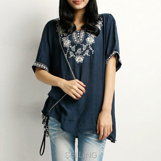 Vintage Inspired Embroidered Blouse