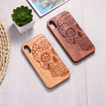 Load image into Gallery viewer, Mexican skull Vintage Floral Engraved Wood Phone Case Coque Funda For iPhone 12  6S 6Plus 7 7Plus 8 8Plus XR X XS Max 11 Pro Max
