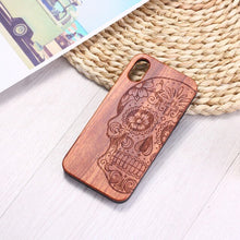 Load image into Gallery viewer, Mexican skull Vintage Floral Engraved Wood Phone Case Coque Funda For iPhone 12  6S 6Plus 7 7Plus 8 8Plus XR X XS Max 11 Pro Max
