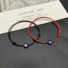 Load image into Gallery viewer, 2 pcs Flat Blue Evil Eye Woven Men Lucky Bracelet Women Adjustable Lucky Black Red String Bracelets Femme New Fashion Jewelry
