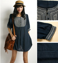 Load image into Gallery viewer, Fiesta Embroidered Tunic Dress
