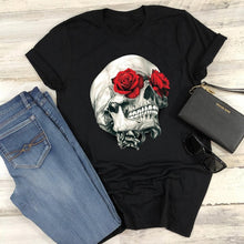 Load image into Gallery viewer, Rose Skull Casual Tee
