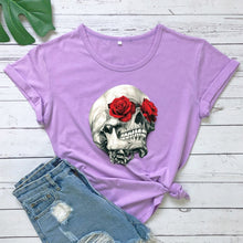 Load image into Gallery viewer, Rose Skull Casual Tee
