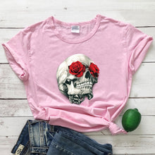 Load image into Gallery viewer, Rose Skull Casual Tee
