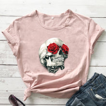 Load image into Gallery viewer, Rose Skull Casual Tee
