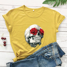 Load image into Gallery viewer, Rose Skull Casual Tee
