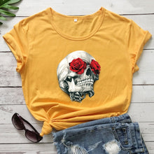 Load image into Gallery viewer, Rose Skull Casual Tee
