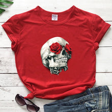 Load image into Gallery viewer, Rose Skull Casual Tee
