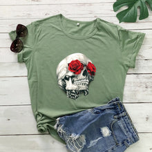 Load image into Gallery viewer, Rose Skull Casual Tee
