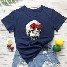 Load image into Gallery viewer, Rose Skull Casual Tee
