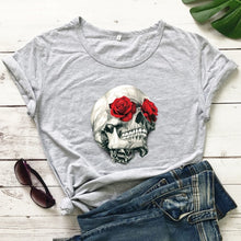 Load image into Gallery viewer, Rose Skull Casual Tee
